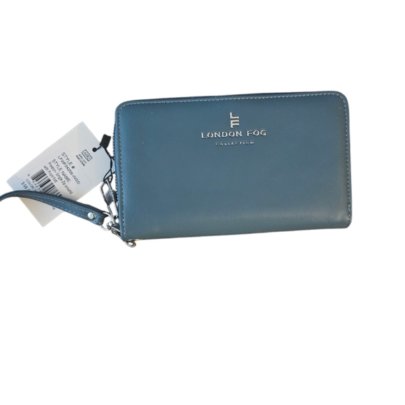 LONDON FOG Indigo Blue Preston-Single Zip Around with Front Fold Snap $58 NWT - Picture 1 of 5